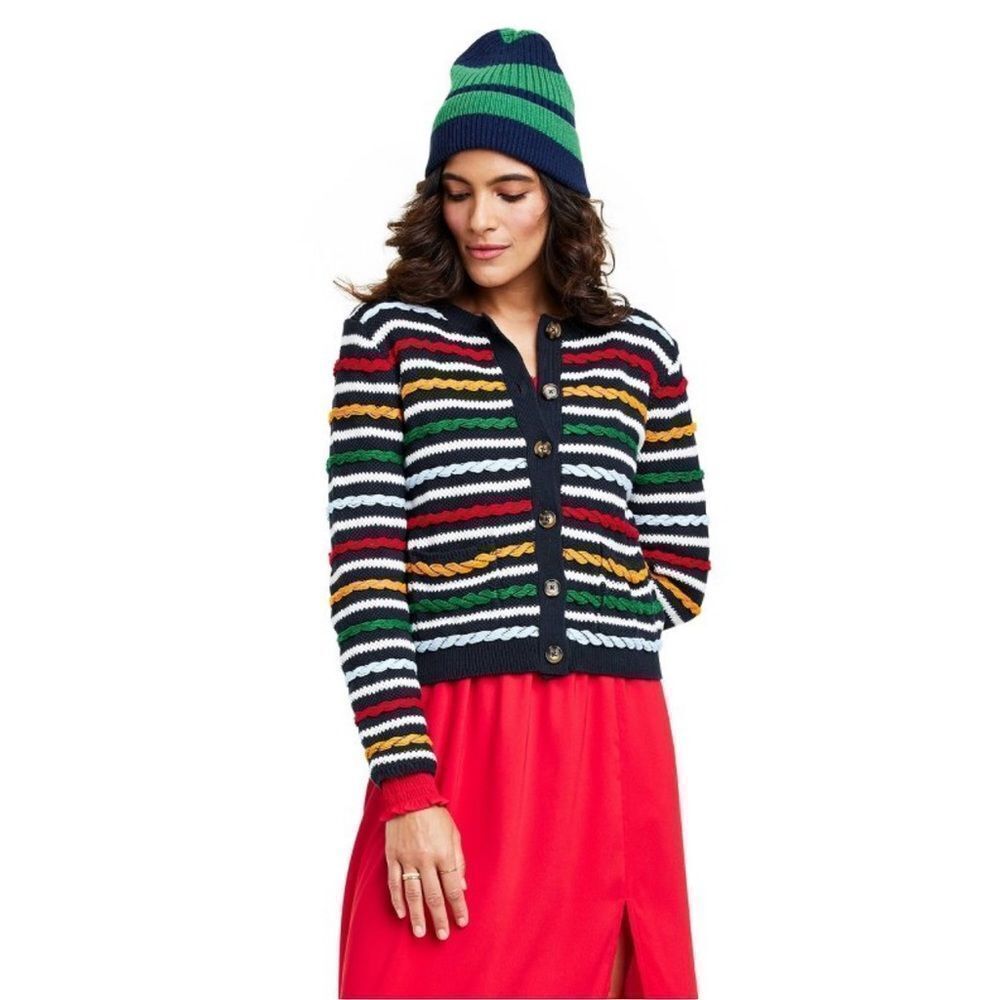 La Ligne x Target Women's Textured Striped Cardigan Sweater